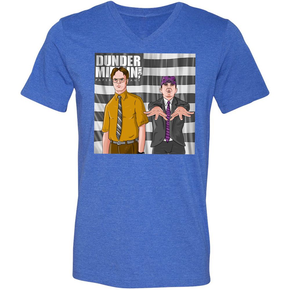 Unisex V-Neck T-Shirt - 78FT7P78 - Heather True Royal - 14