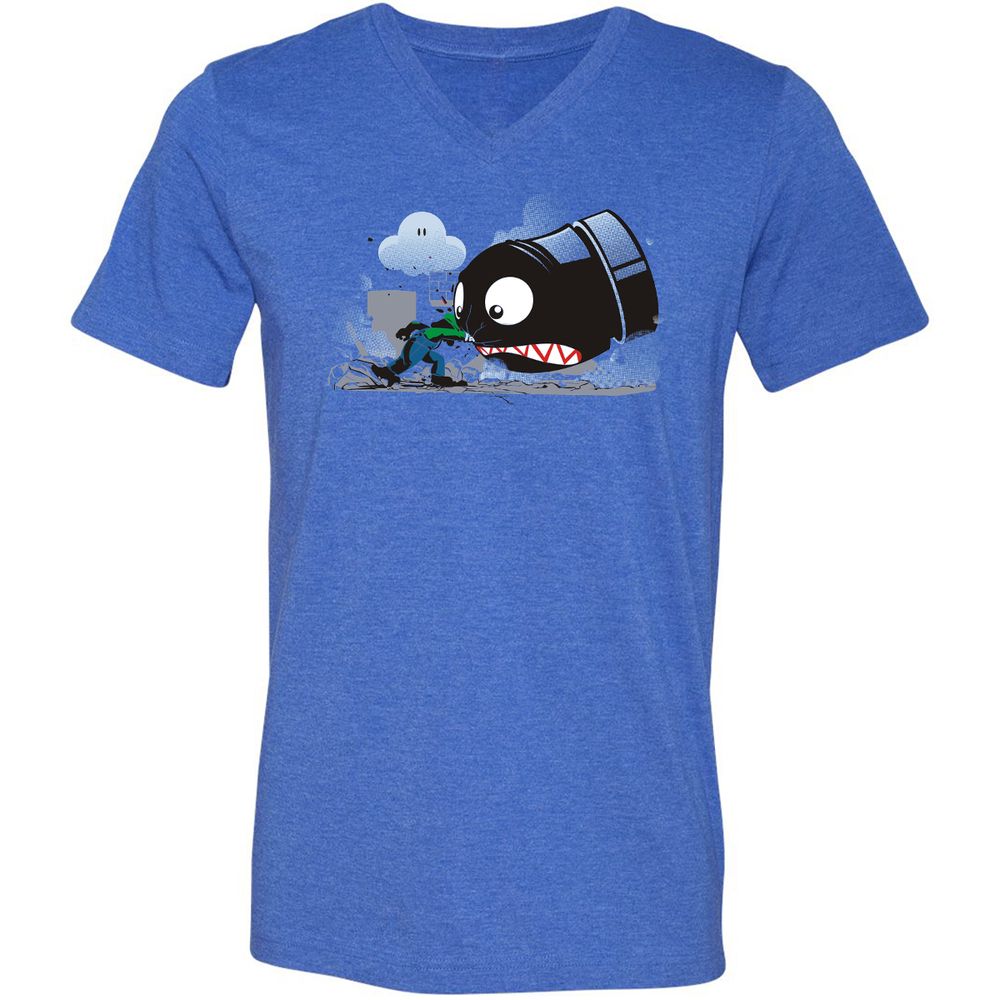 Unisex V-Neck T-Shirt - 7DYS8K68 - Heather True Royal - 14