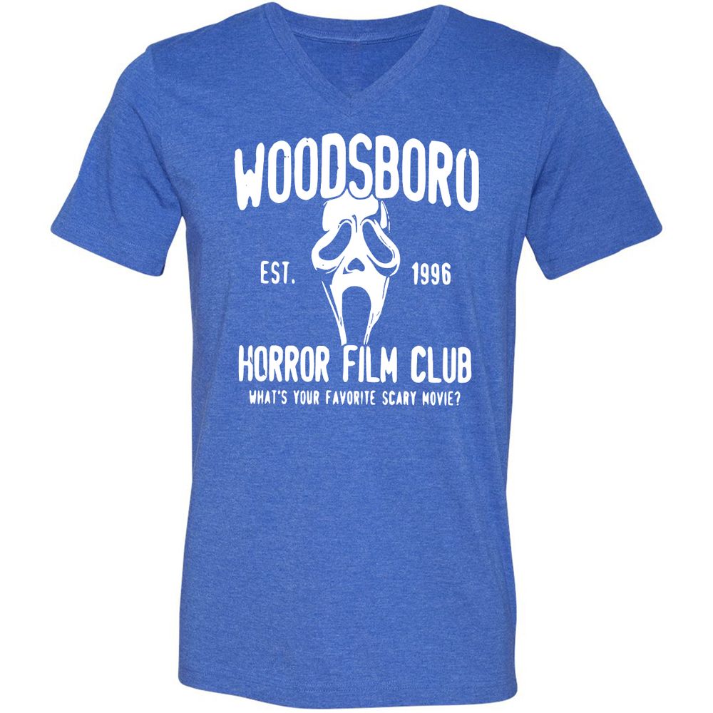 Unisex V-Neck T-Shirt - 7YXQZTRD - Heather True Royal - 14