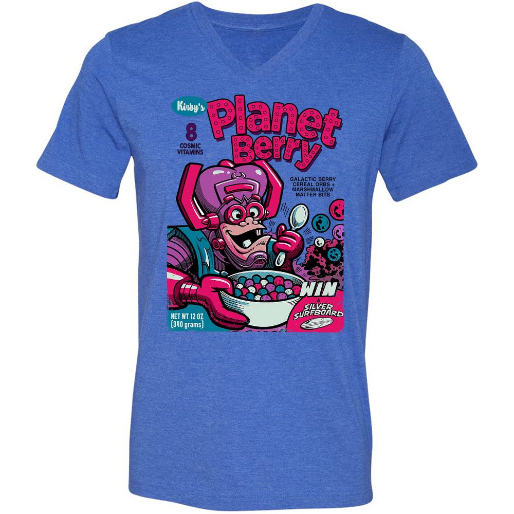 Unisex V-Neck T-Shirt - 1F1B5AT8 - Heather True Royal - 14