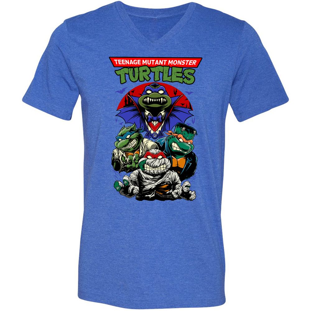 Unisex V-Neck T-Shirt - R6G7N8AT - Heather True Royal - 14