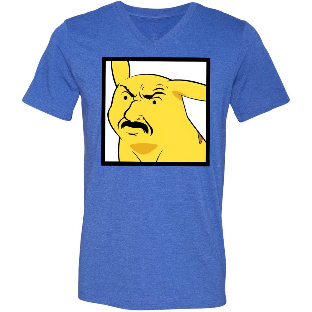Unisex V-Neck T-Shirt - 8UB9DNPS - Heather True Royal - 14