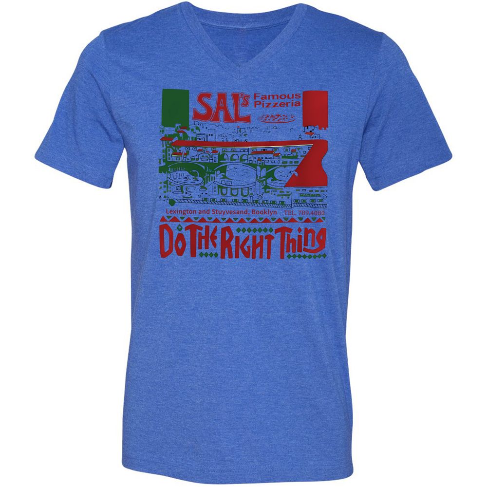 Unisex V-Neck T-Shirt - L24HGJHQ - Heather True Royal - 14