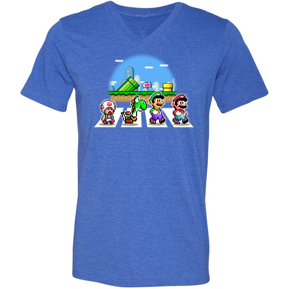 Unisex V-Neck T-Shirt - R4W2CWZ6 - Heather True Royal - 14