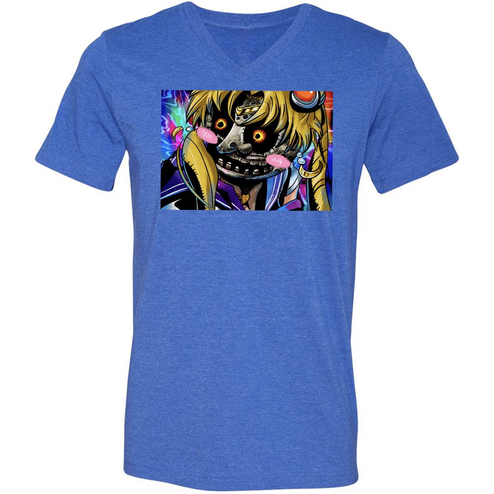 Unisex V-Neck T-Shirt - AP63H629 - Heather True Royal - 14