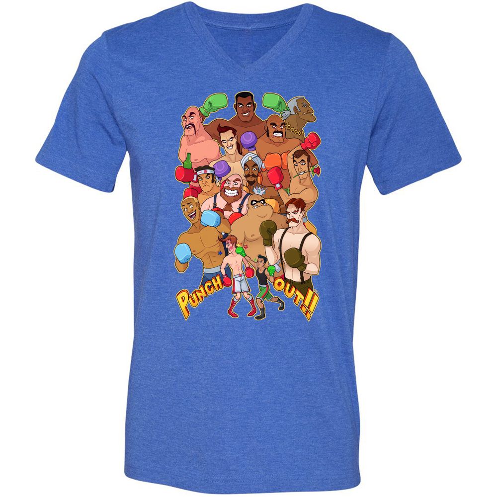 Unisex V-Neck T-Shirt - 4ZNPMJY5 - Heather True Royal - 14