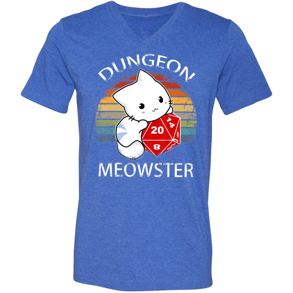 Unisex V-Neck T-Shirt - EVYR9ZHD - Heather True Royal - 14