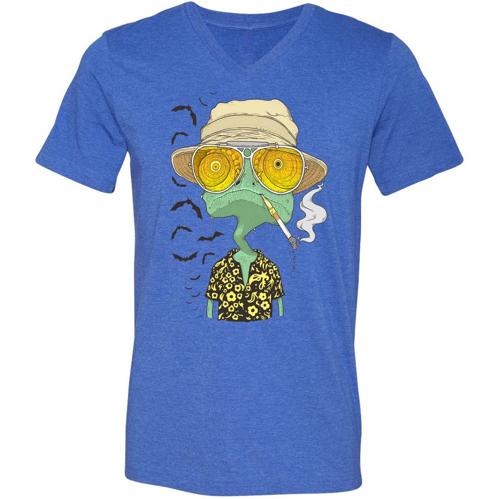 Unisex V-Neck T-Shirt - PHFSVRSZ - Heather True Royal - 14