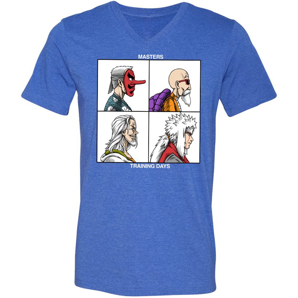 Unisex V-Neck T-Shirt - QCP7ZN2H - Heather True Royal - 14