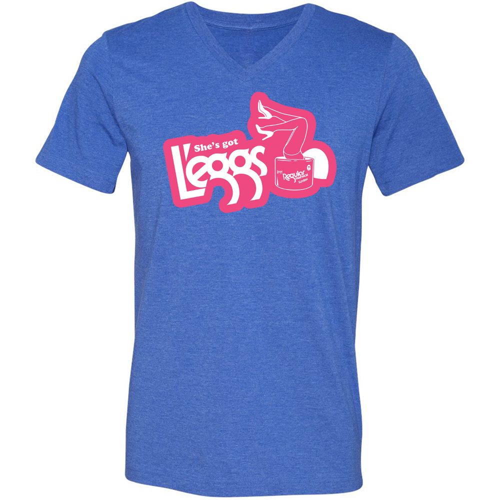 Unisex V-Neck T-Shirt - 6LR8ZKR5 - Heather True Royal - 14
