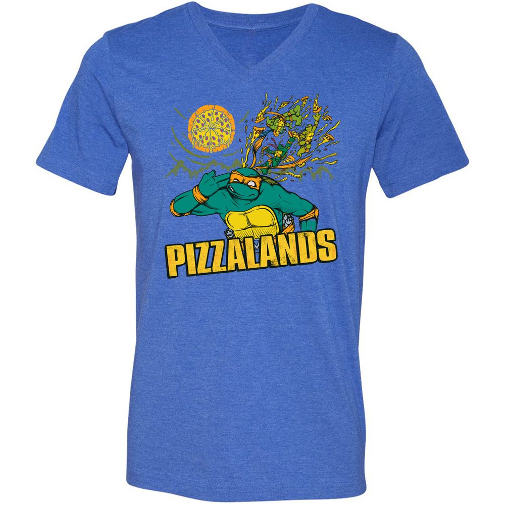 Unisex V-Neck T-Shirt - UQR9CC7Q - Heather True Royal - 14