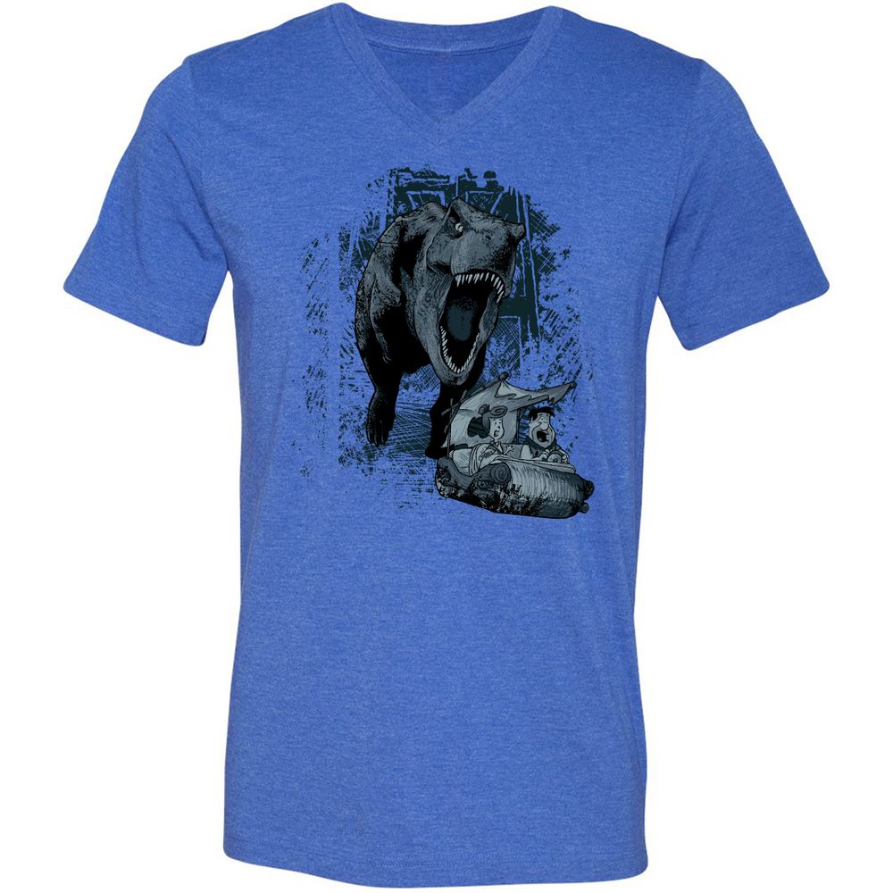Unisex V-Neck T-Shirt - JED8Y4XD - Heather True Royal - 14