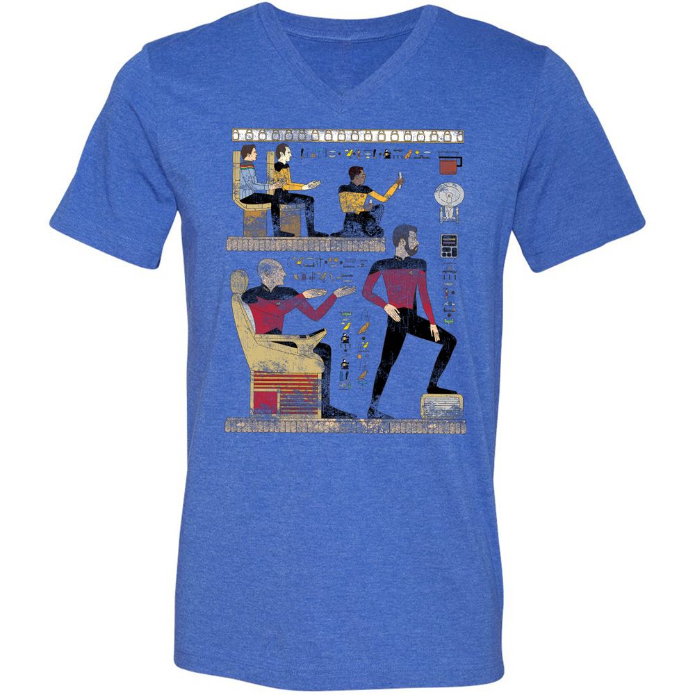 Unisex V-Neck T-Shirt - YCRNV8SV - Heather True Royal - 14