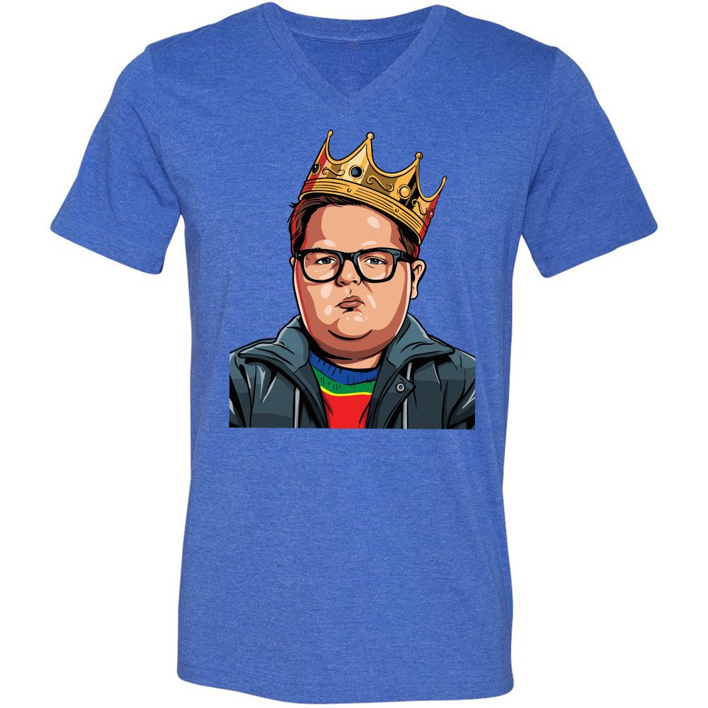 Unisex V-Neck T-Shirt - YJATZSUR - Heather True Royal - 14