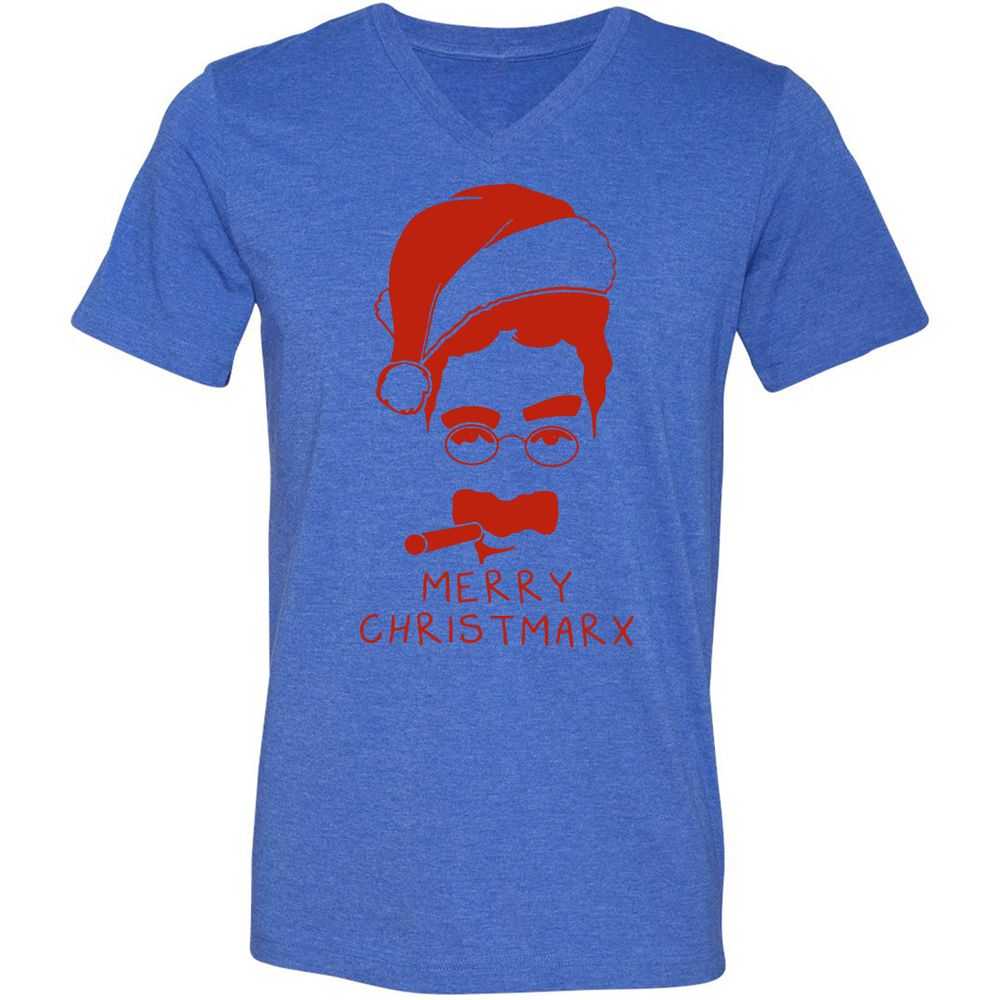 Unisex V-Neck T-Shirt - 3UWHV43Z - Heather True Royal - 14