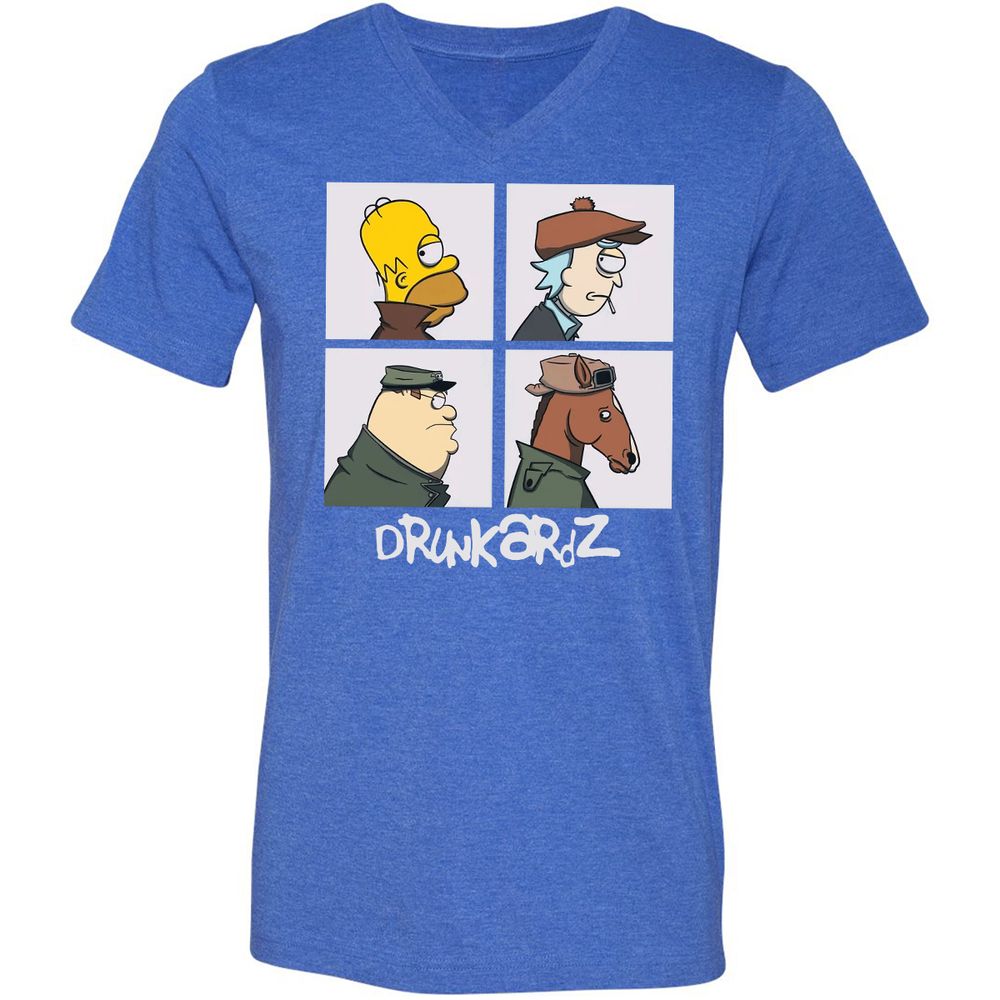 Unisex V-Neck T-Shirt - 99QQZYV4 - Heather True Royal - 14