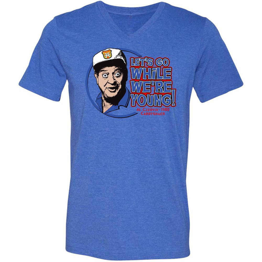 Unisex V-Neck T-Shirt - HGRKHZCX - Heather True Royal - 14