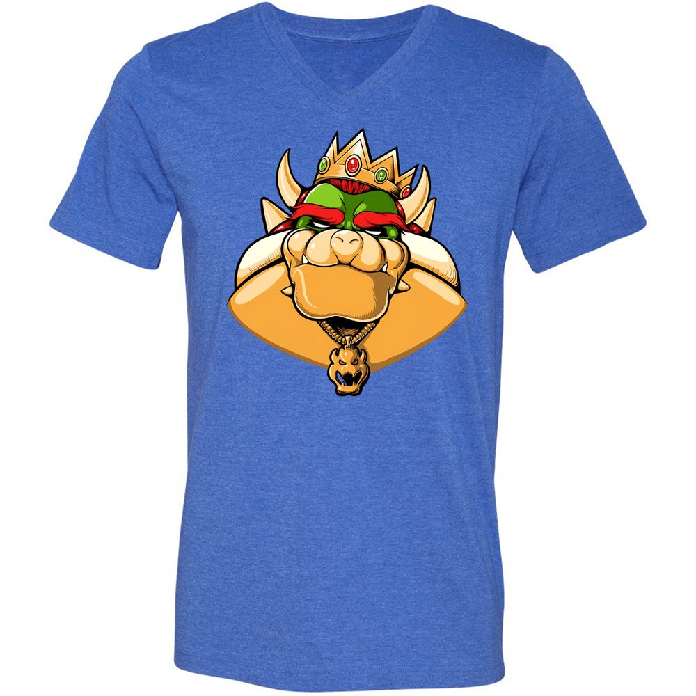Unisex V-Neck T-Shirt - 4B3V2FG3 - Heather True Royal - 14