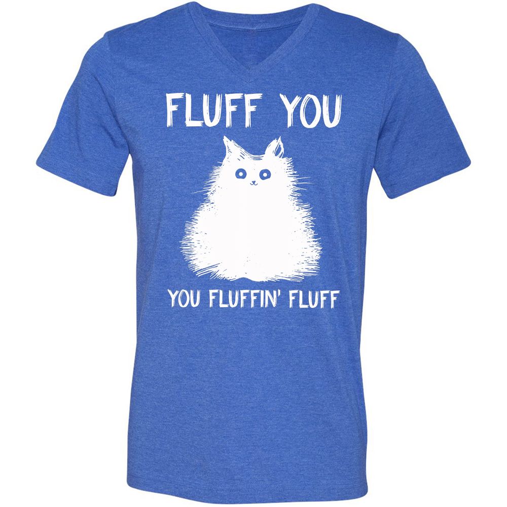 Unisex V-Neck T-Shirt - N3B1SQDU - Heather True Royal - 14