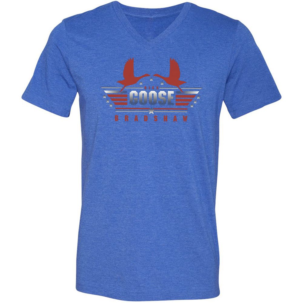 Unisex V-Neck T-Shirt - P6P64REX - Heather True Royal - 14