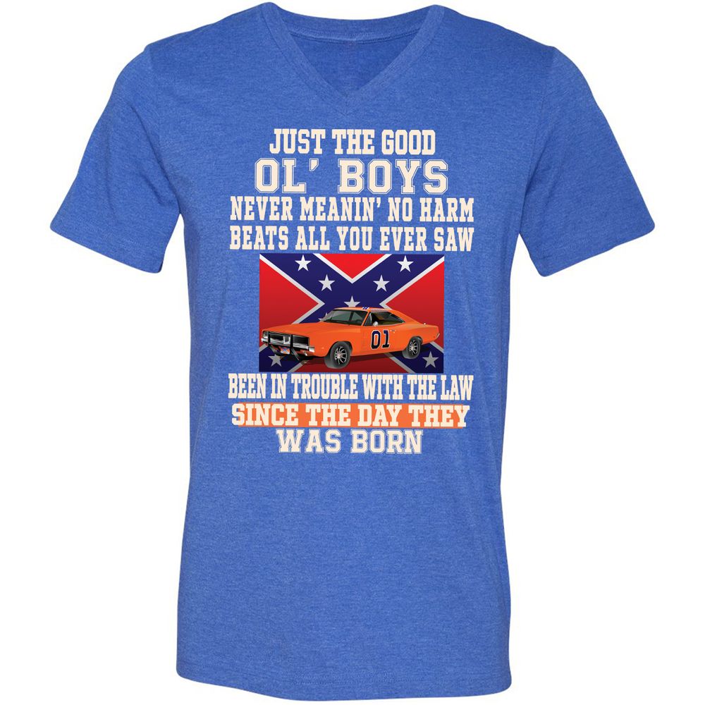 Unisex V-Neck T-Shirt - 9FG51MZV - Heather True Royal - 14
