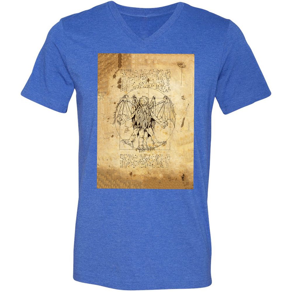 Unisex V-Neck T-Shirt - CUMB8MBL - Heather True Royal - 14