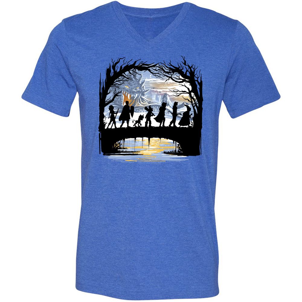 Unisex V-Neck T-Shirt - B54Y35MS - Heather True Royal - 14