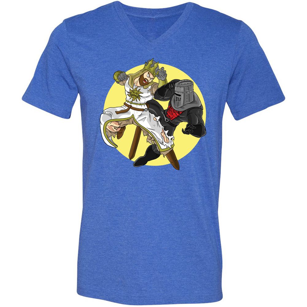 Unisex V-Neck T-Shirt - K7SDAG3S - Heather True Royal - 14