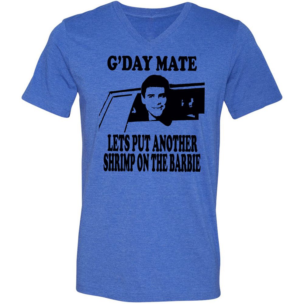 Unisex V-Neck T-Shirt - 4LD122VM - Heather True Royal - 14