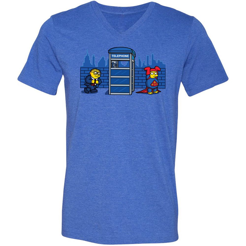 Unisex V-Neck T-Shirt - Z2DDQ5UV - Heather True Royal - 14