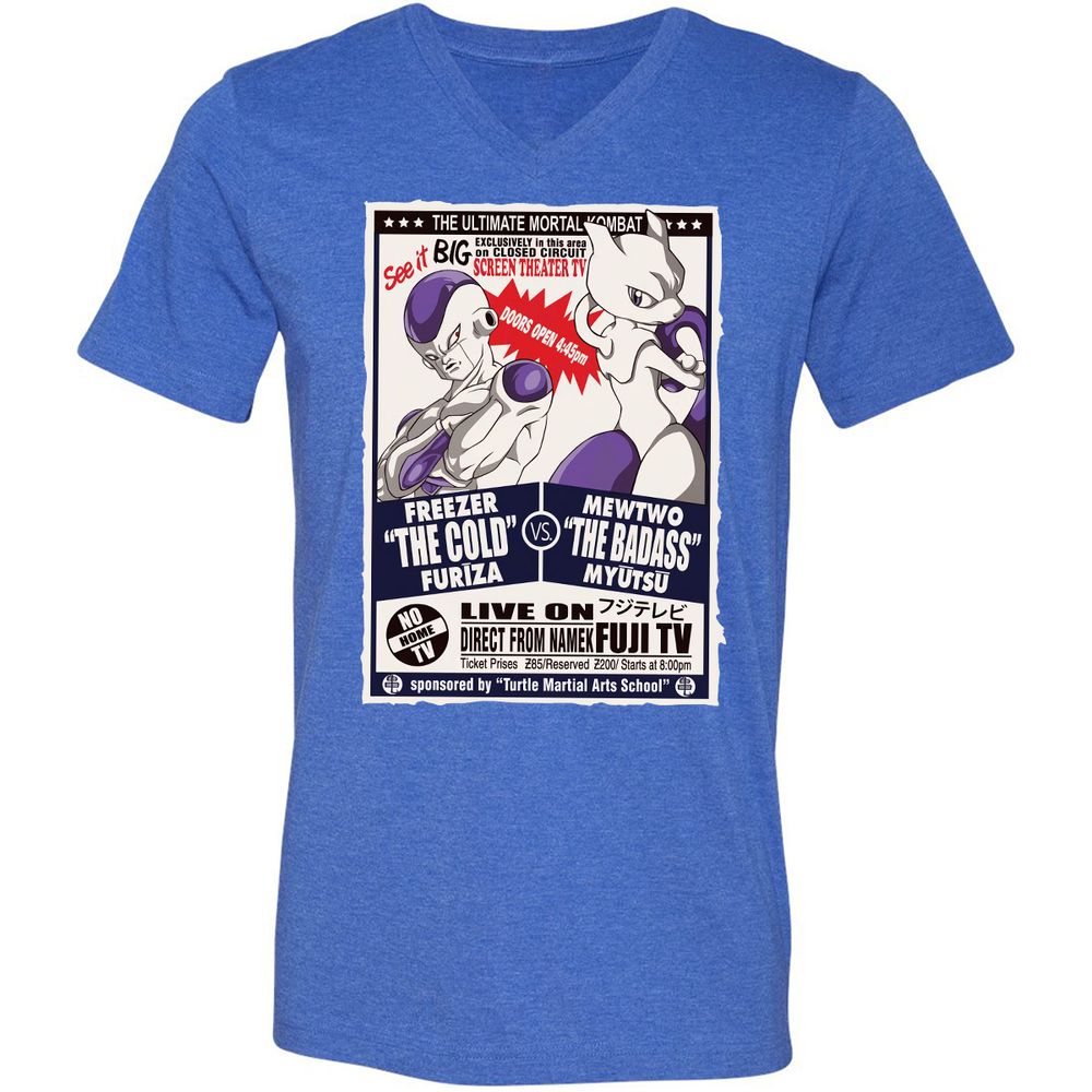 Unisex V-Neck T-Shirt - VLVLHBJ6 - Heather True Royal - 14