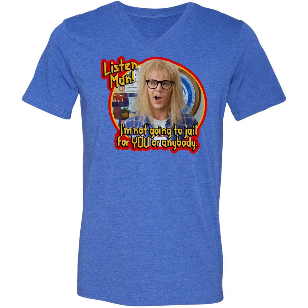 Unisex V-Neck T-Shirt - C4KL83RS - Heather True Royal - 14