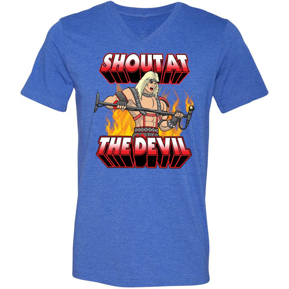 Unisex V-Neck T-Shirt - JLSVPAQG - Heather True Royal - 14
