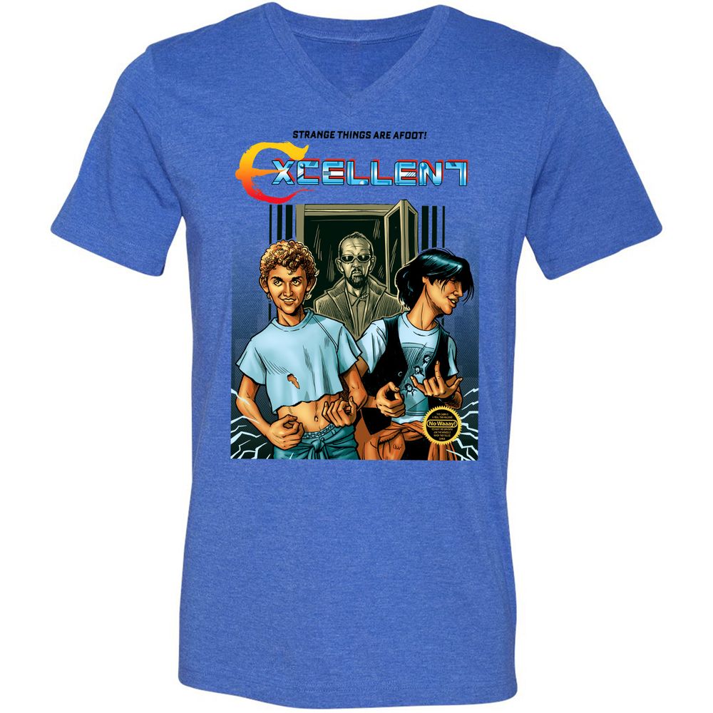 Unisex V-Neck T-Shirt - CN2T6CY1 - Heather True Royal - 14