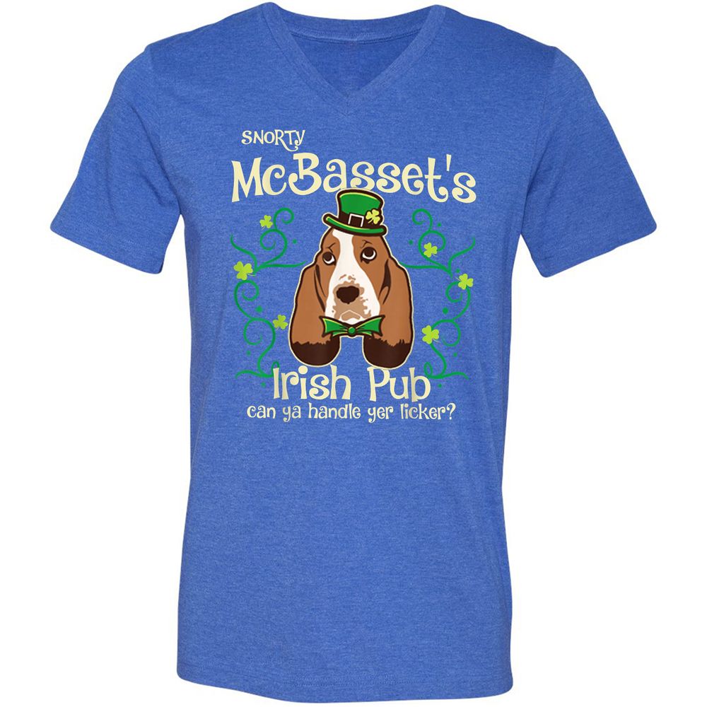 Unisex V-Neck T-Shirt - 9UGW7BHK - Heather True Royal - 14