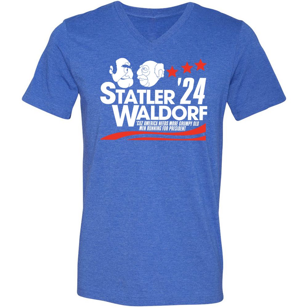 Unisex V-Neck T-Shirt - LYS27YWL - Heather True Royal - 14
