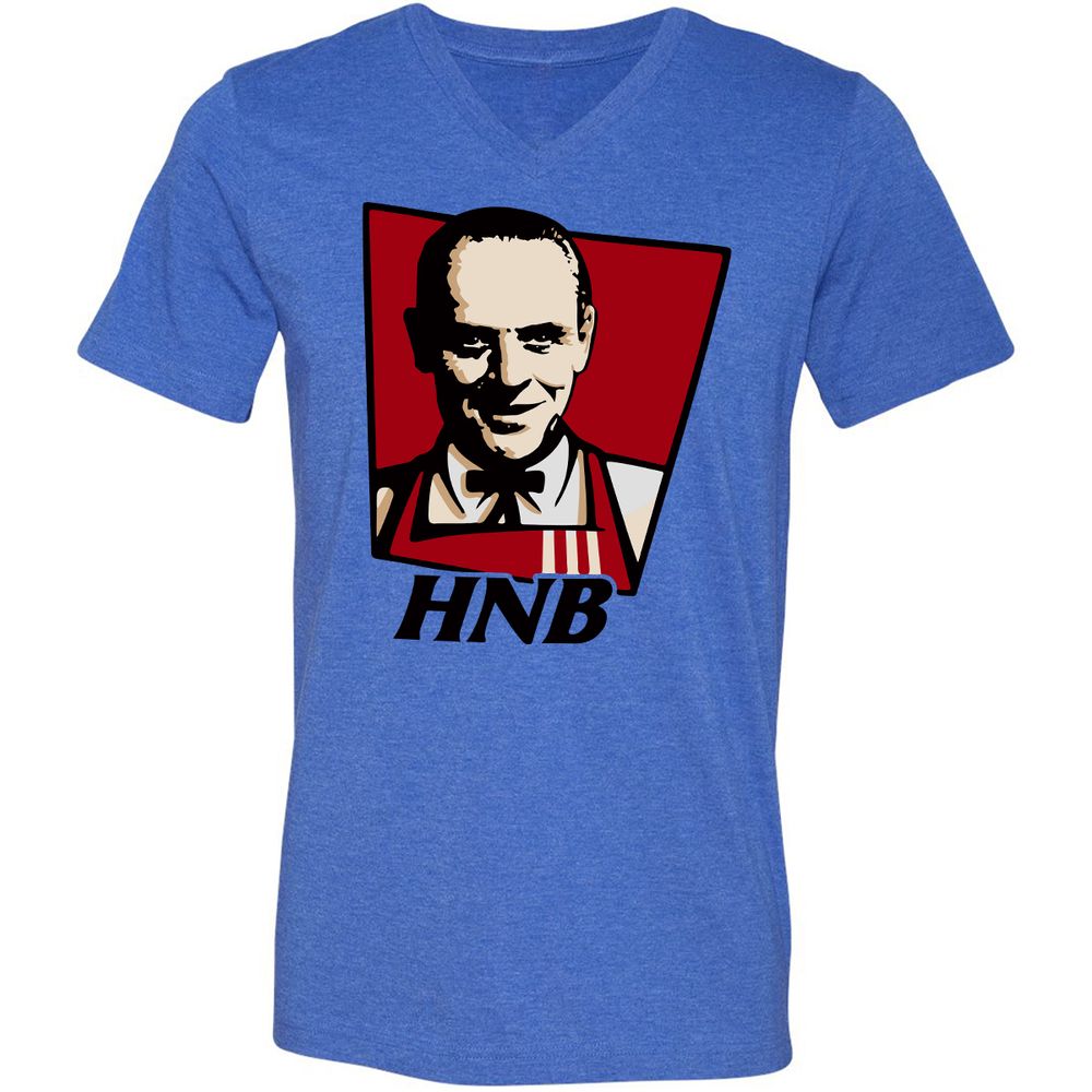 Unisex V-Neck T-Shirt - ESGMKDG6 - Heather True Royal - 14