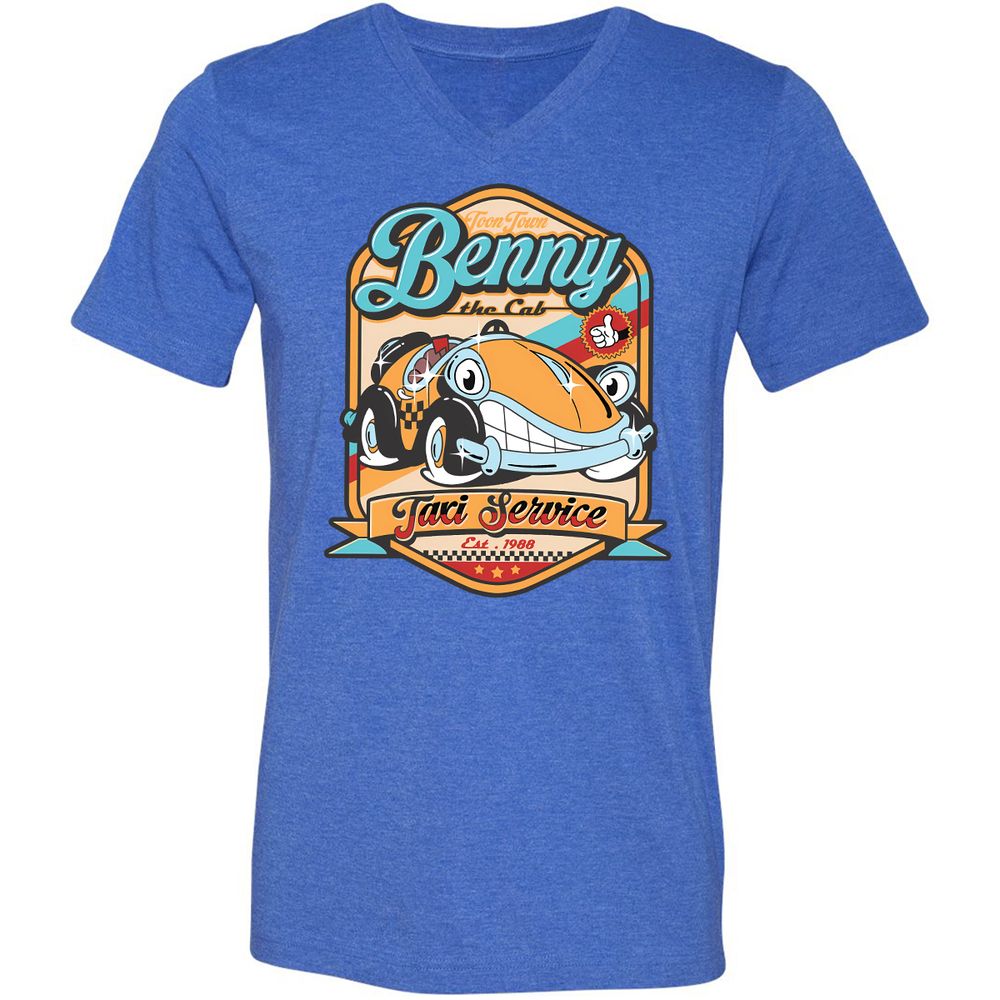 Unisex V-Neck T-Shirt - 2JTHAMFJ - Heather True Royal - 14
