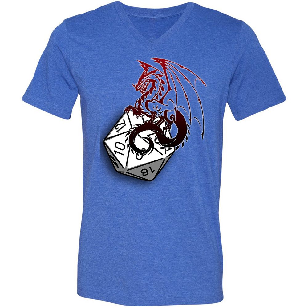 Unisex V-Neck T-Shirt - HLPEL2CV - Heather True Royal - 14