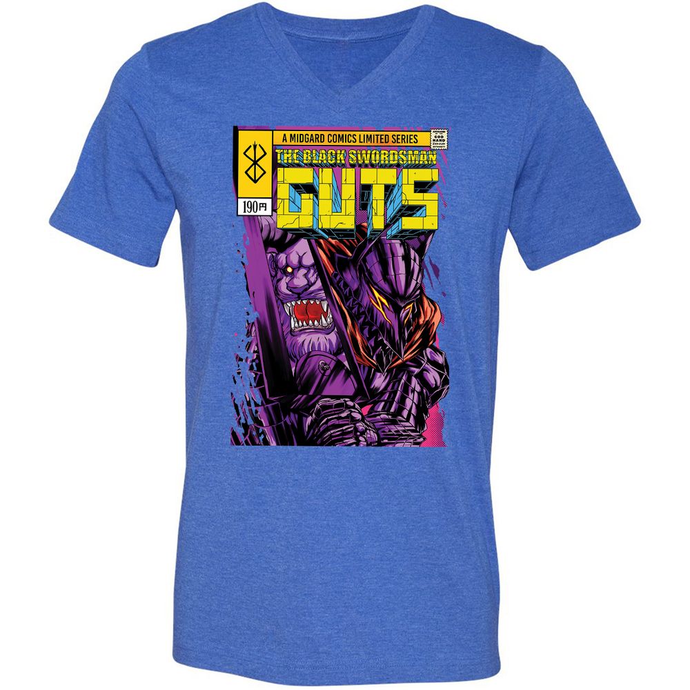 Unisex V-Neck T-Shirt - XUBMNVYS - Heather True Royal - 14