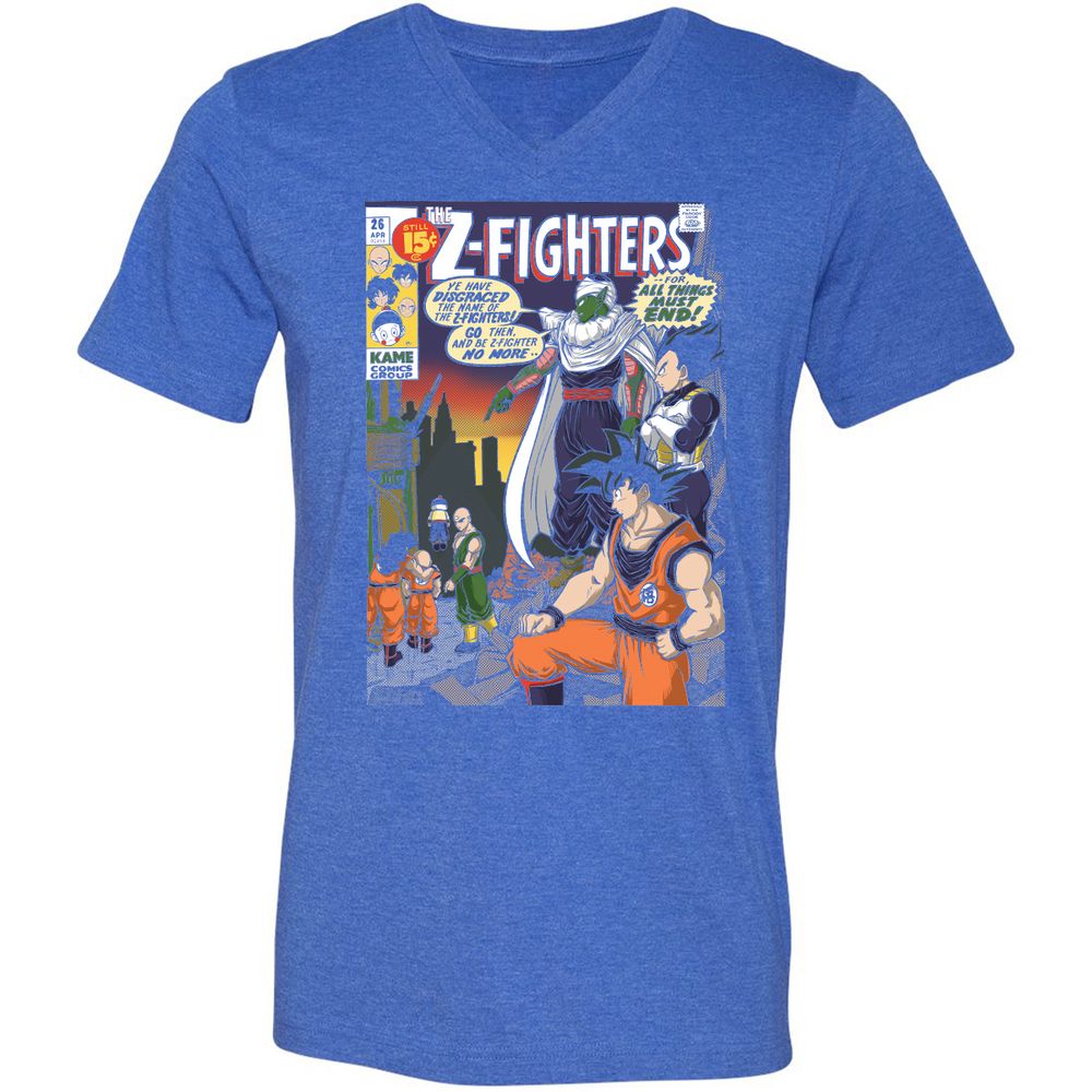 Unisex V-Neck T-Shirt - 8SUQC3H9 - Heather True Royal - 14
