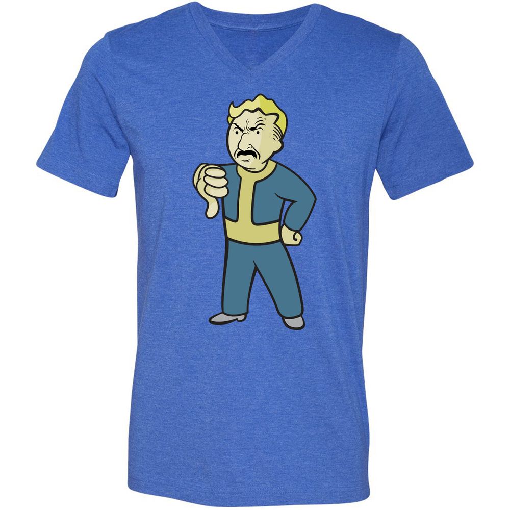 Unisex V-Neck T-Shirt - FAE1TUGU - Heather True Royal - 14