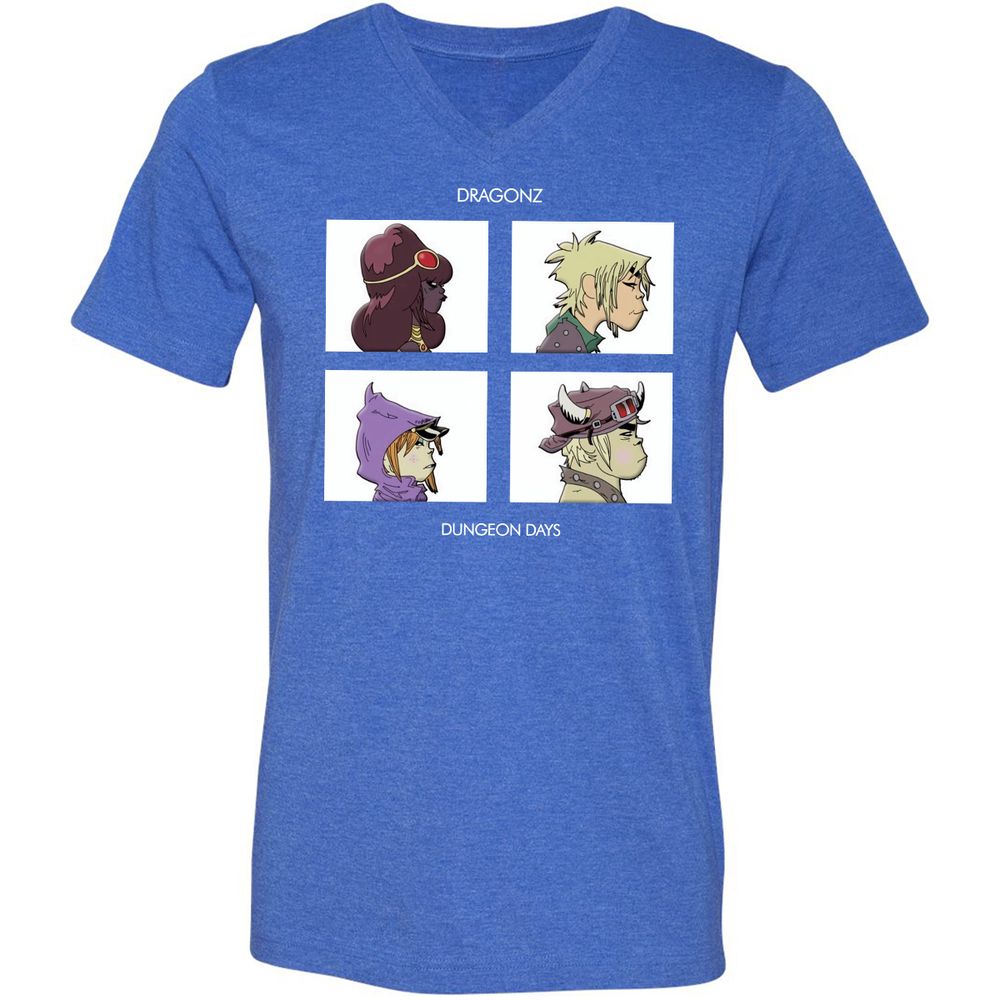 Unisex V-Neck T-Shirt - ELKSWYA3 - Heather True Royal - 14