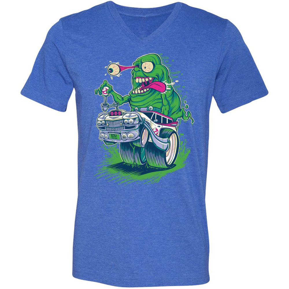 Unisex V-Neck T-Shirt - UR56R44M - Heather True Royal - 14