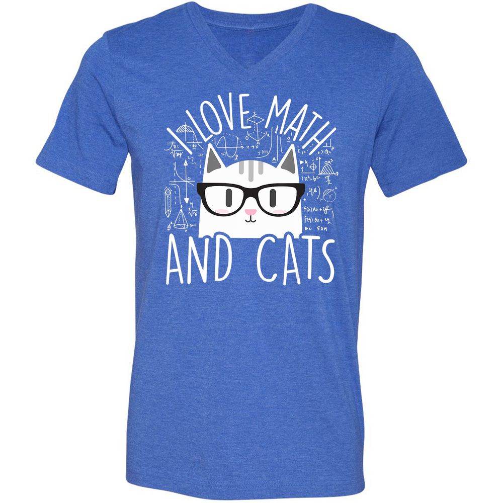 Unisex V-Neck T-Shirt - U1RZVATY - Heather True Royal - 14