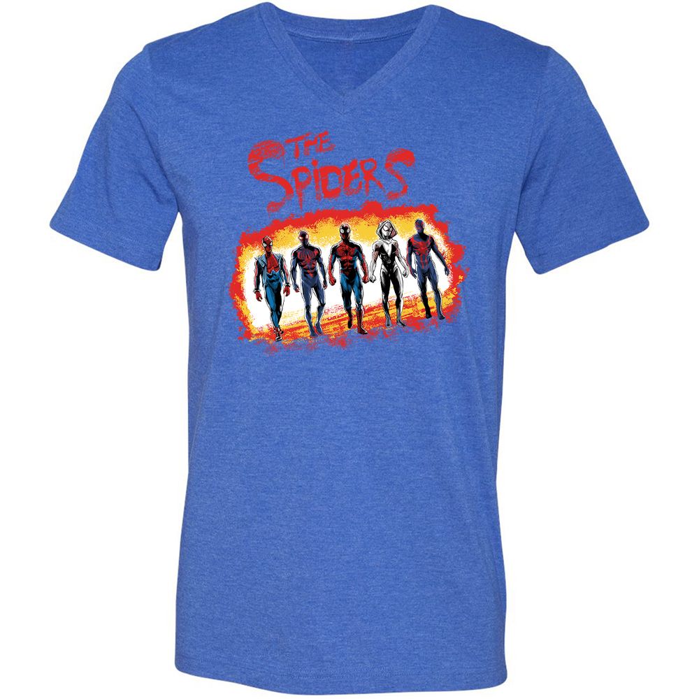 Unisex V-Neck T-Shirt - 6V7BQMEZ - Heather True Royal - 14