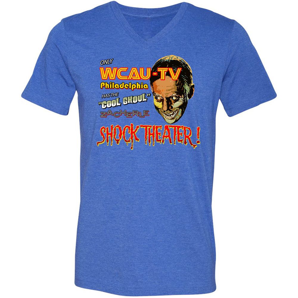 Unisex V-Neck T-Shirt - 4MDENZKD - Heather True Royal - 14