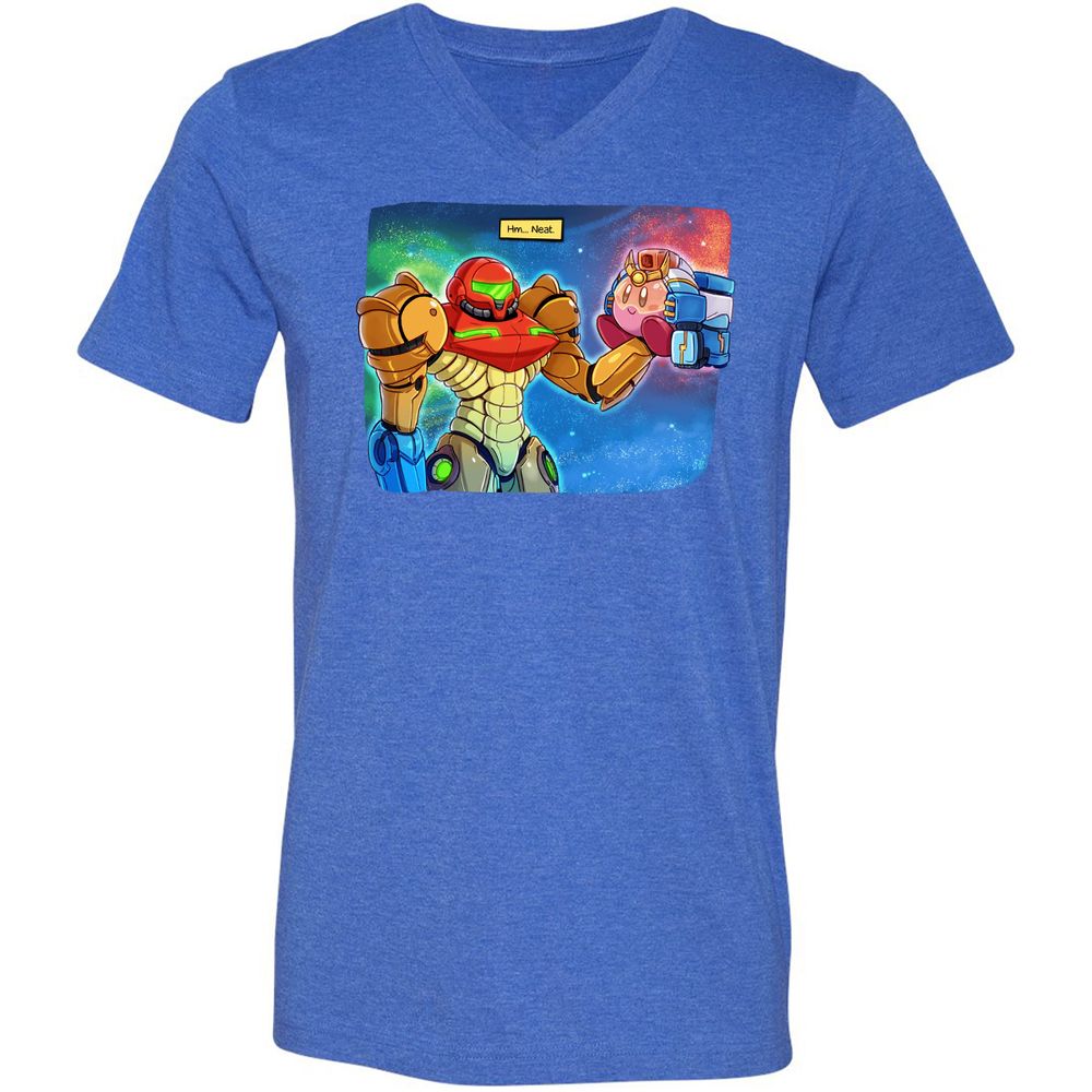 Unisex V-Neck T-Shirt - RAS6TL4V - Heather True Royal - 14