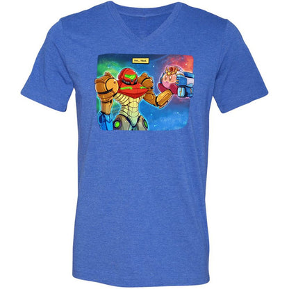 Unisex V-Neck T-Shirt - RAS6TL4V - Heather True Royal - 14