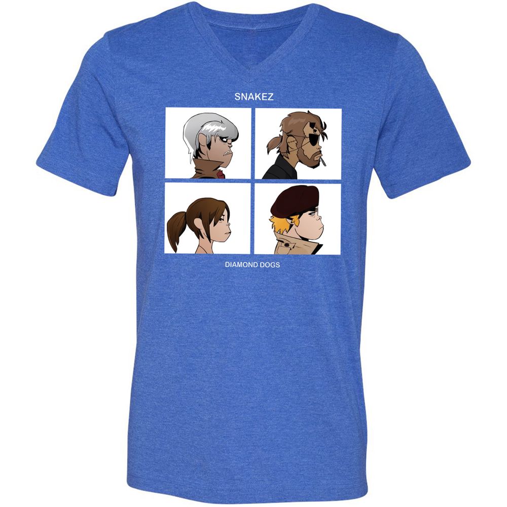 Unisex V-Neck T-Shirt - WNNAP6TC - Heather True Royal - 14